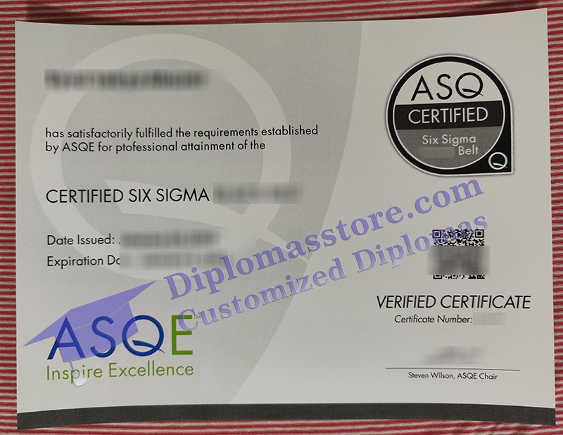 ASQ certification, Six Sigma certificate,