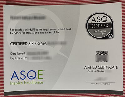 ASQ certification, Six Sigma certificate,