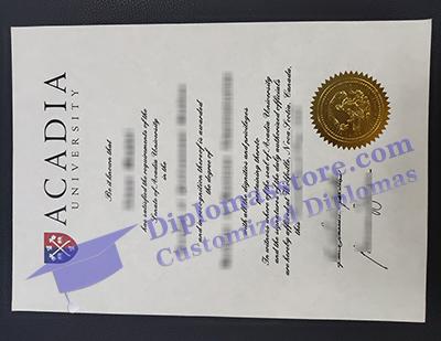 Acadia University diploma, Acadia University certificate,