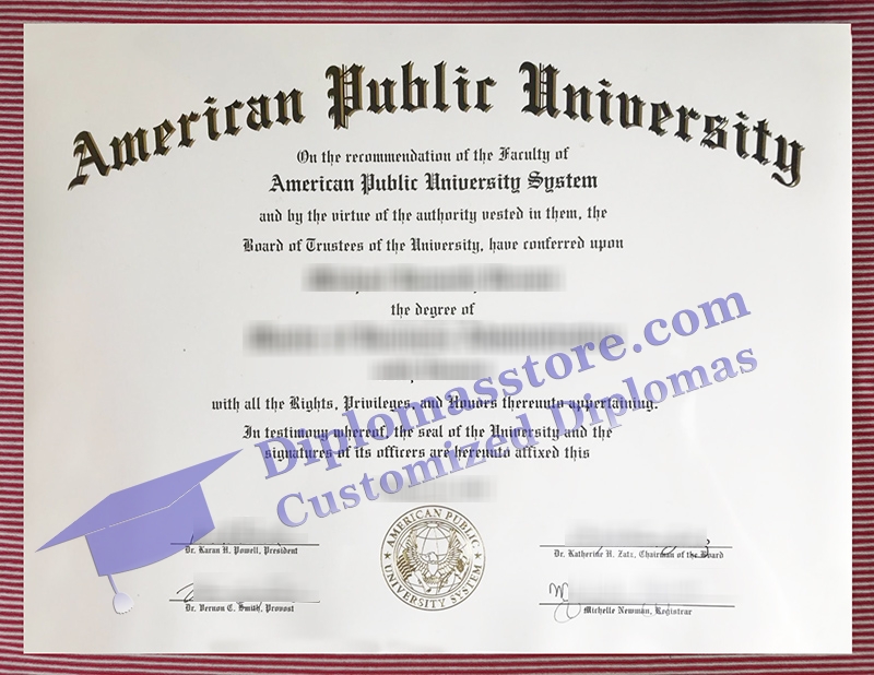 American Public University diploma, American Public University certificate,