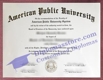 American Public University diploma, American Public University certificate,