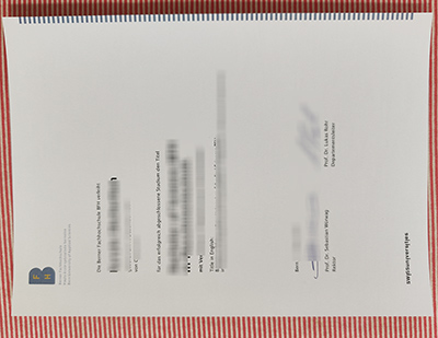 Berner Fachhochschule diploma certificate
