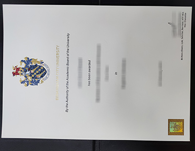 Birmingham City University degree, BCU certificate,