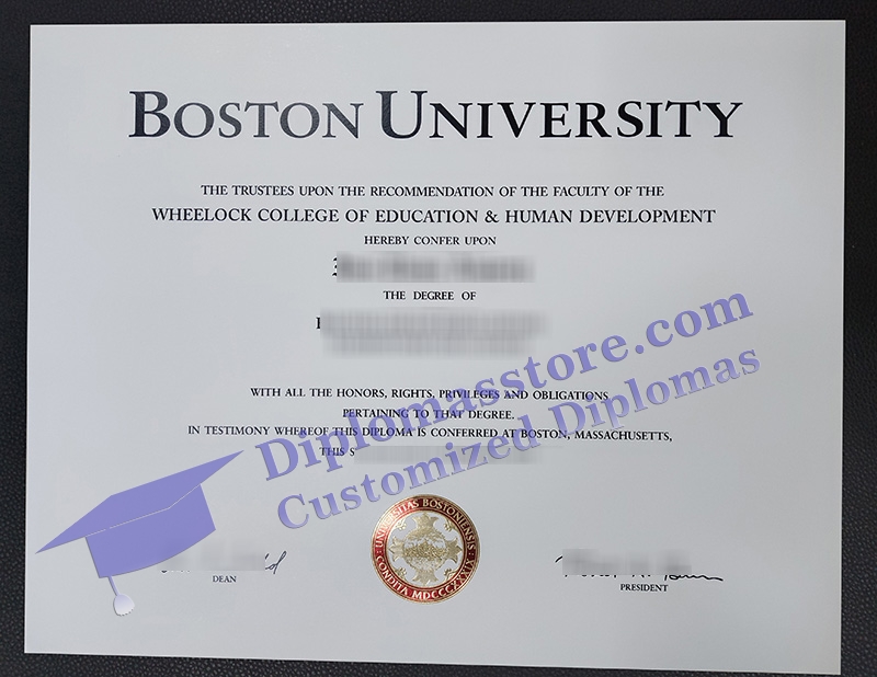 Boston University diploma, Boston University certificate,