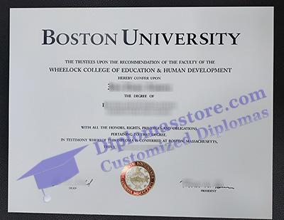 Boston University diploma, Boston University certificate,