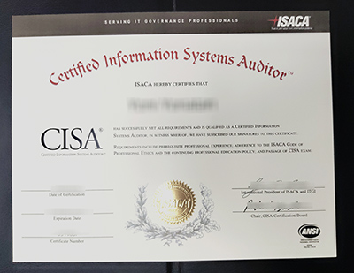 Certified Information Systems Auditor certificate, CISA certificate,