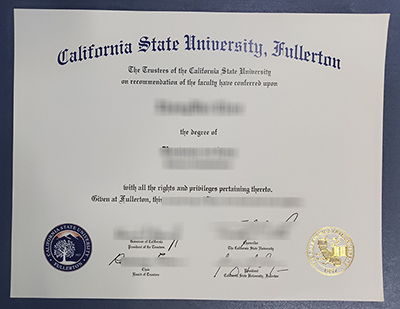 Cal State Fullerton diploma certificate