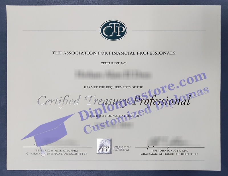 Certified Treasury Professional certificate