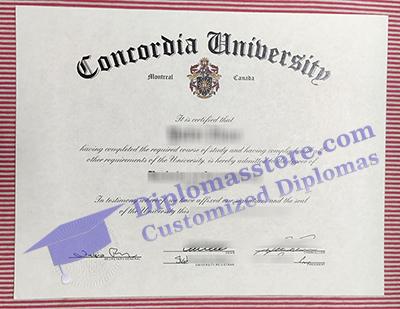 Concordia University diploma, Concordia University certificate,