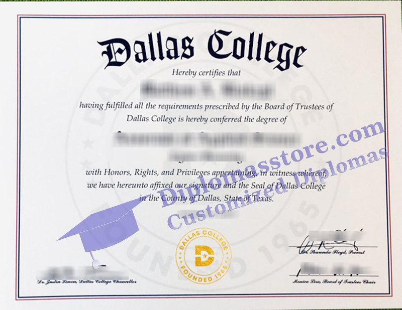Dallas College diploma, fake Dallas College certificate,