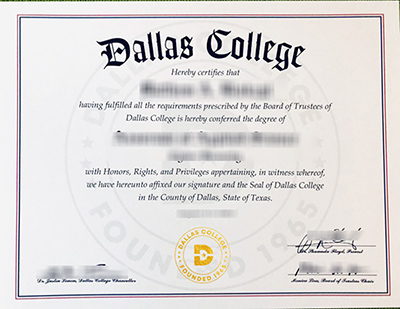 Dallas College diploma, fake Dallas College certificate,