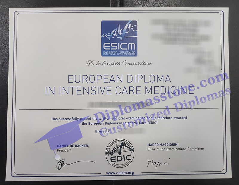 EDIC certificate, European Diploma in Intensive Care Medicine,