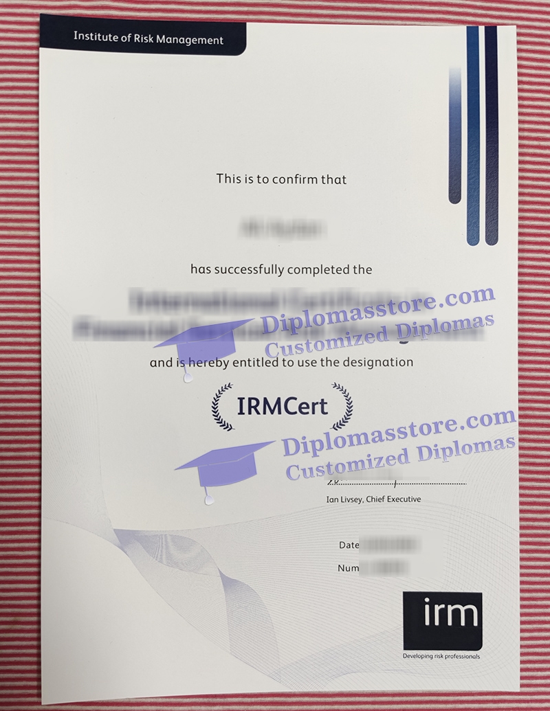 Institute of Risk Management certificate