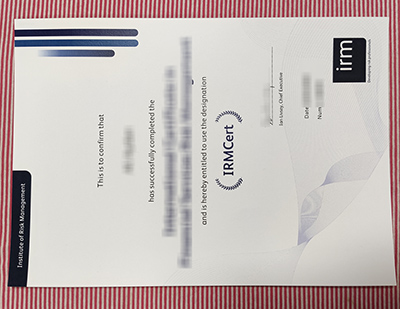 Institute of Risk Management certificate