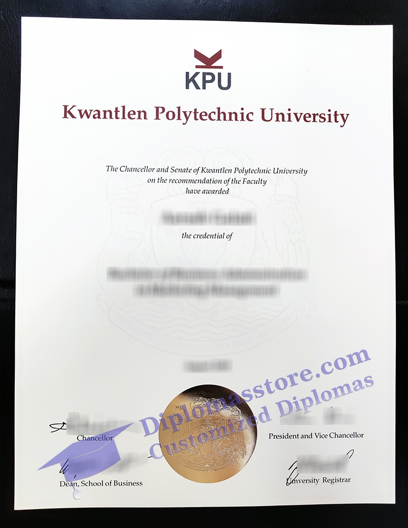Kwantlen Polytechnic University diploma, KPU certificate,