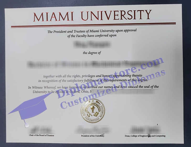 Miami University diploma