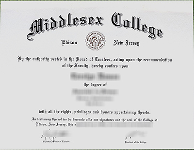 Middlesex College diploma, Middlesex College certificate,