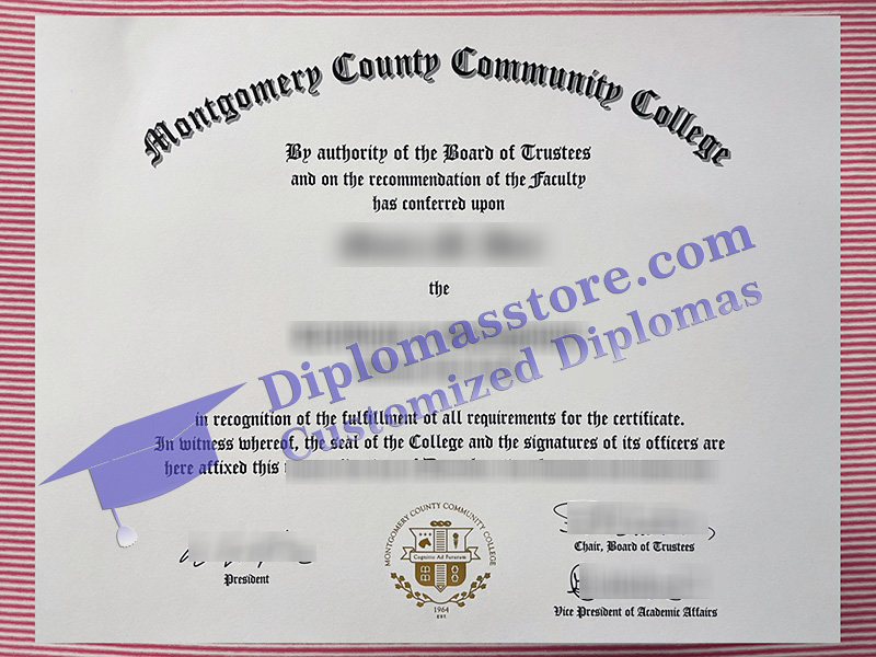 Montgomery County Community College diploma, MCCC certificate,