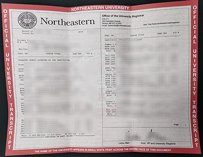 Northeastern University transcript
