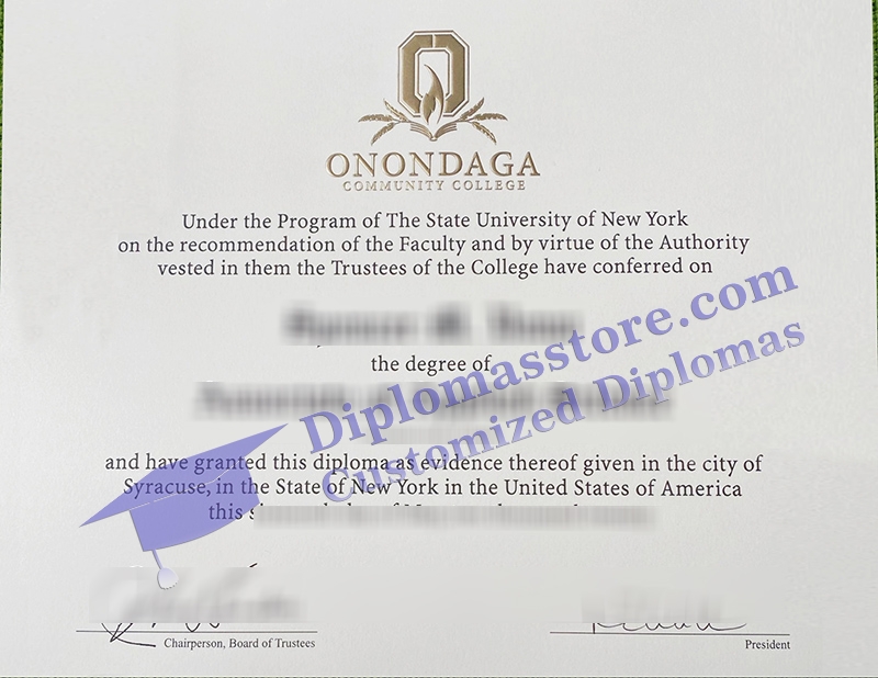 Onondaga Community College diploma, Onondaga Community College certificate,