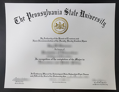 Pennsylvania State University diploma, PSU certificate,