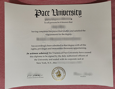 Pace University diploma certificate