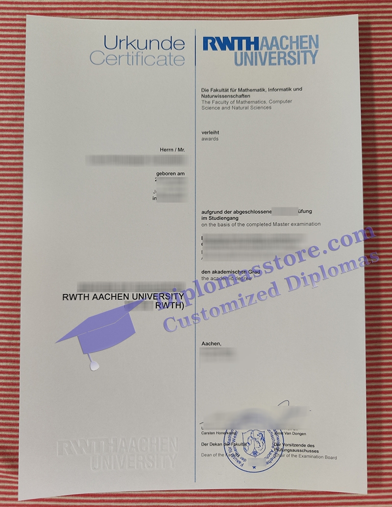 RWTH Aachen University urkunde certificate