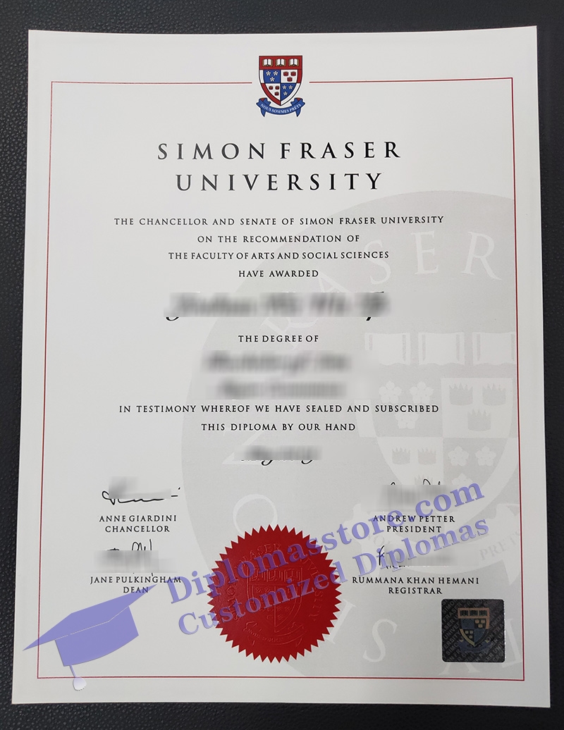 Simon Fraser University diploma, SFU diploma,