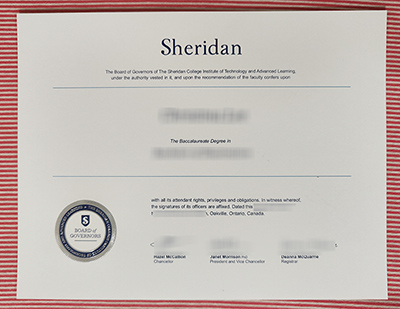 Sheridan College diploma certificate