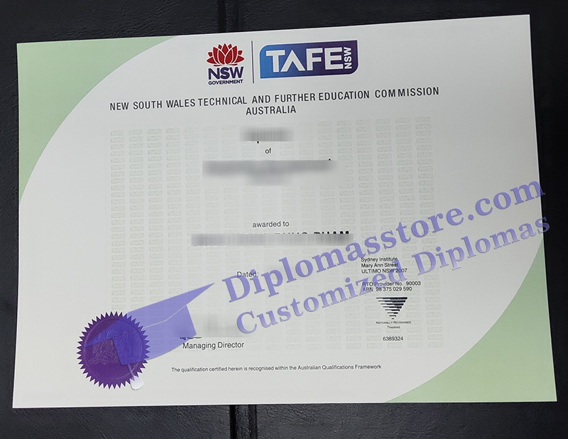 TAFE NSW diploma, TAFE NSW certificate,
