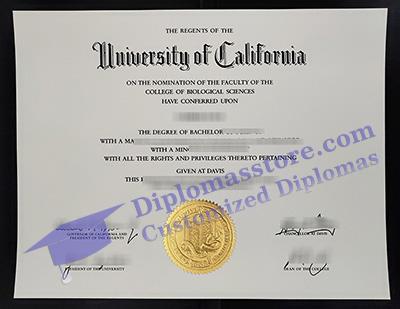 UC Davis diploma, UC Davis certificate,