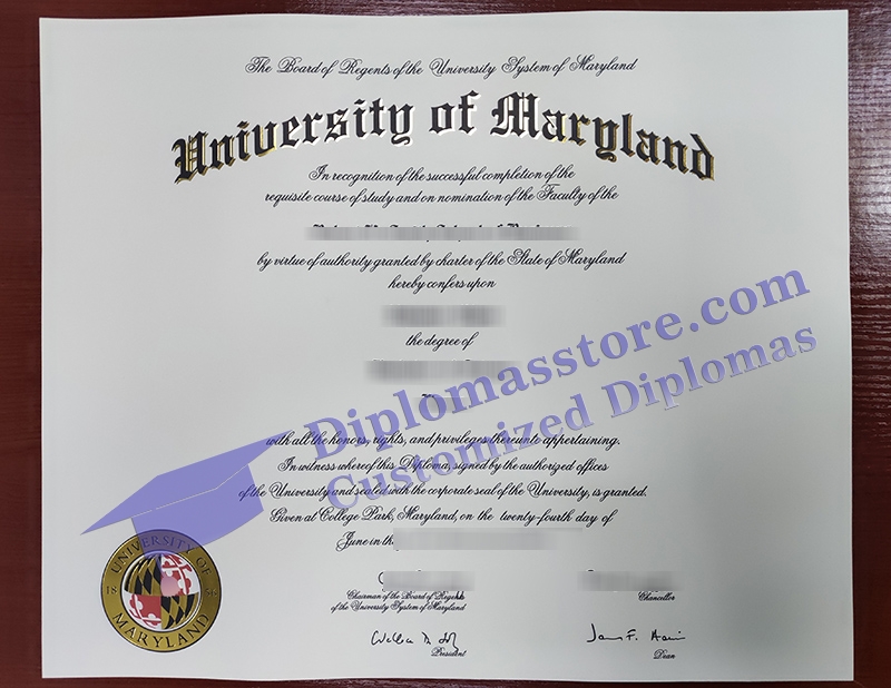 University of Maryland diploma, UMD diploma,