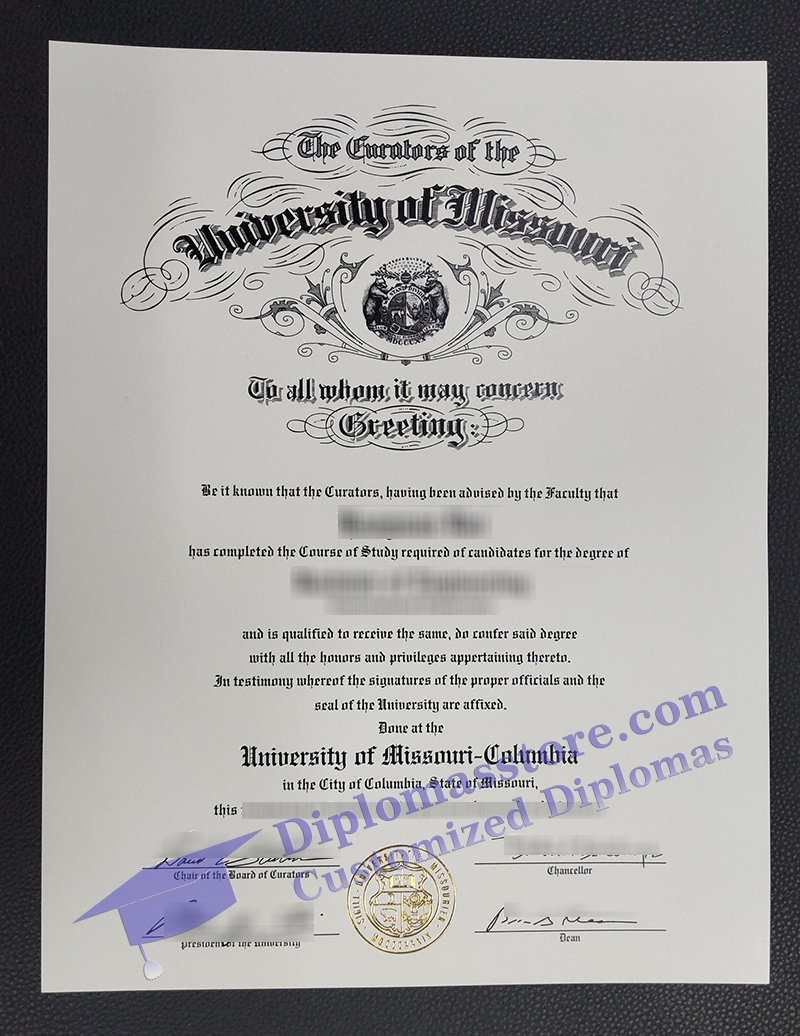 University of Missouri Columbia diploma