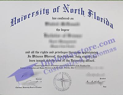 University of North Florida diploma, University of North Florida certificate,