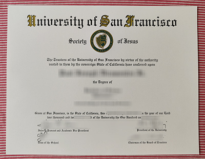 University of San Francisco diploma certificate