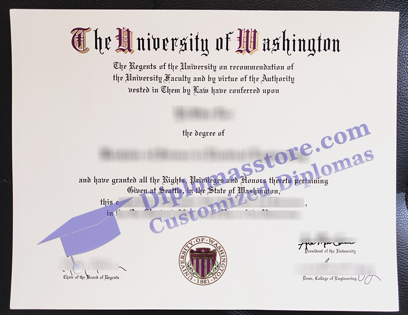 University of Washington diploma, University of Washington degree,