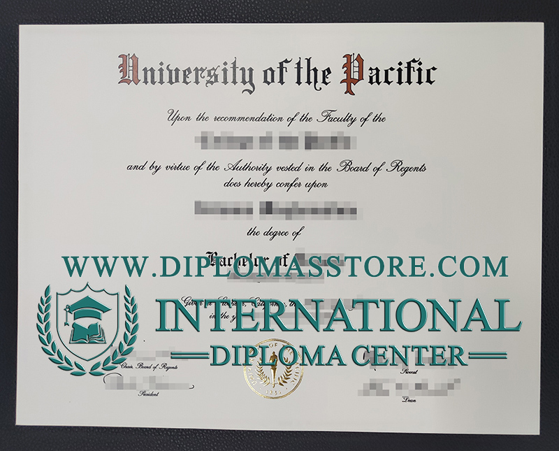 University of the Pacific diploma, University of the Pacific degree,