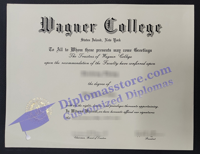 Wagner College diploma, Wagner College certificate,