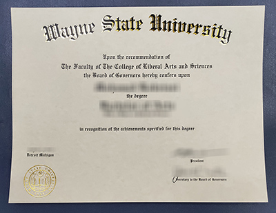Wayne State University diploma certificate