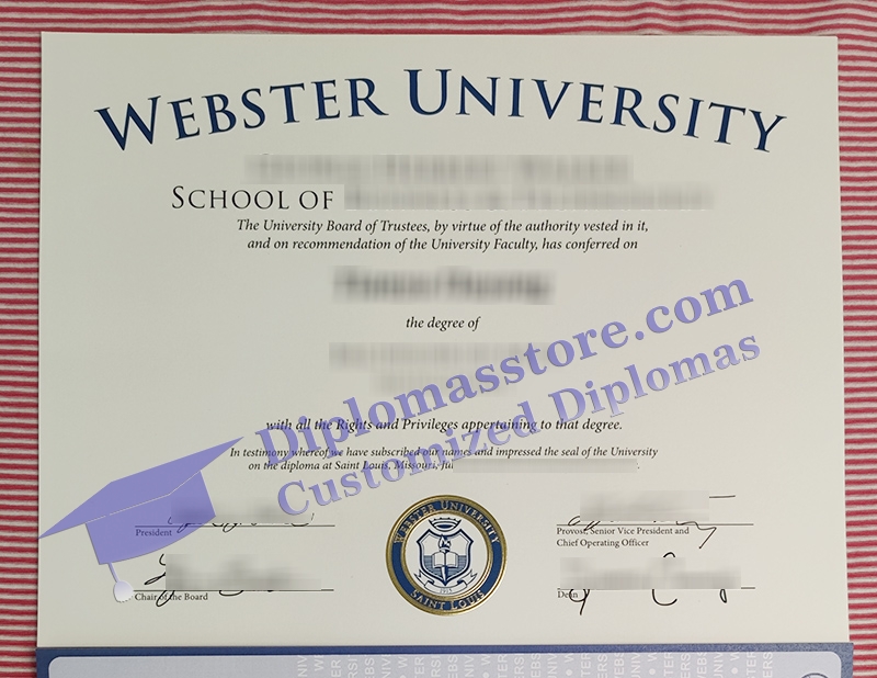 Webster University diploma, Webster University certificate,