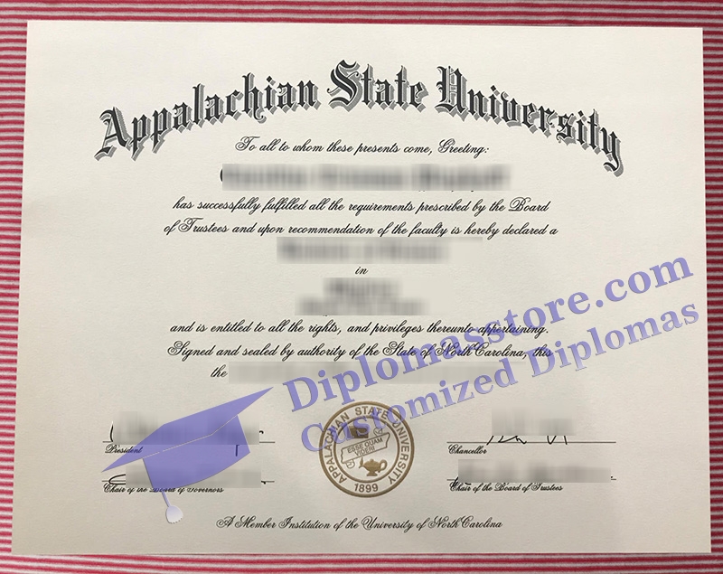 Appalachian State University diploma, Appalachian State University certificate,