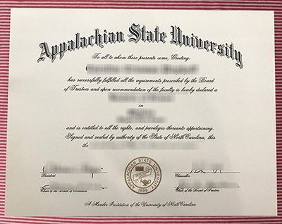 Appalachian State University diploma certificate