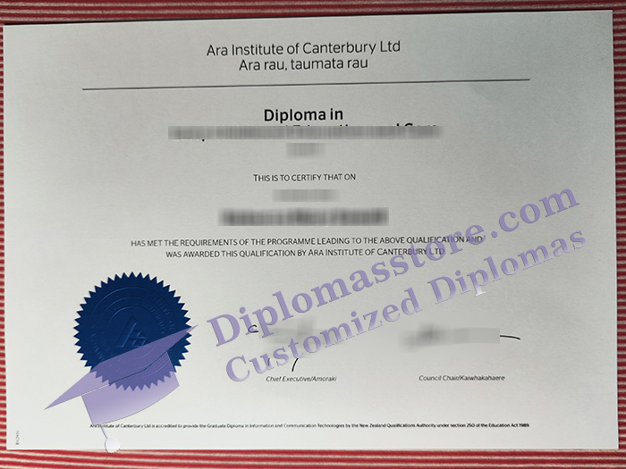 Ara Institute of Canterbury diploma, Ara Institute of Canterbury certificate,
