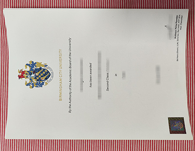 Birmingham City University degree certificate