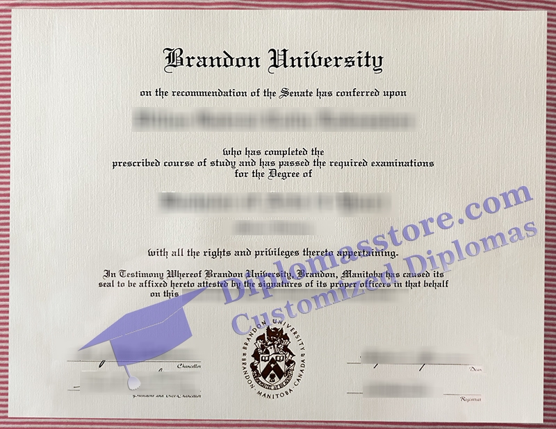 Brandon University diploma, Brandon University certificate,