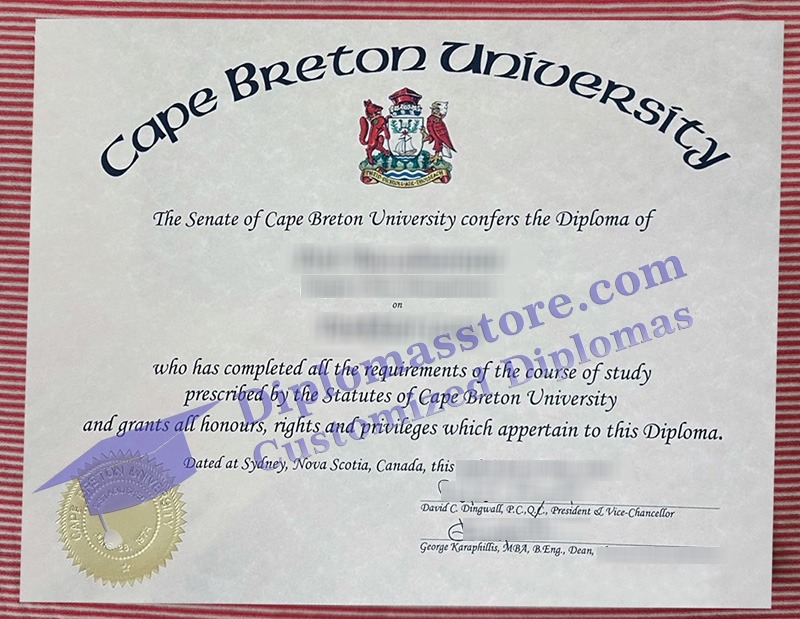 Cape Breton University diploma, Cape Breton University certificate,
