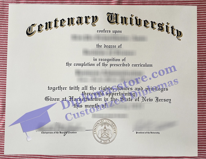 Centenary University diploma, Centenary University certificate,