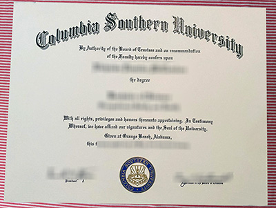 Columbia Southern University diploma certificate