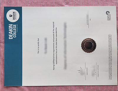 Deakin College diploma certificate