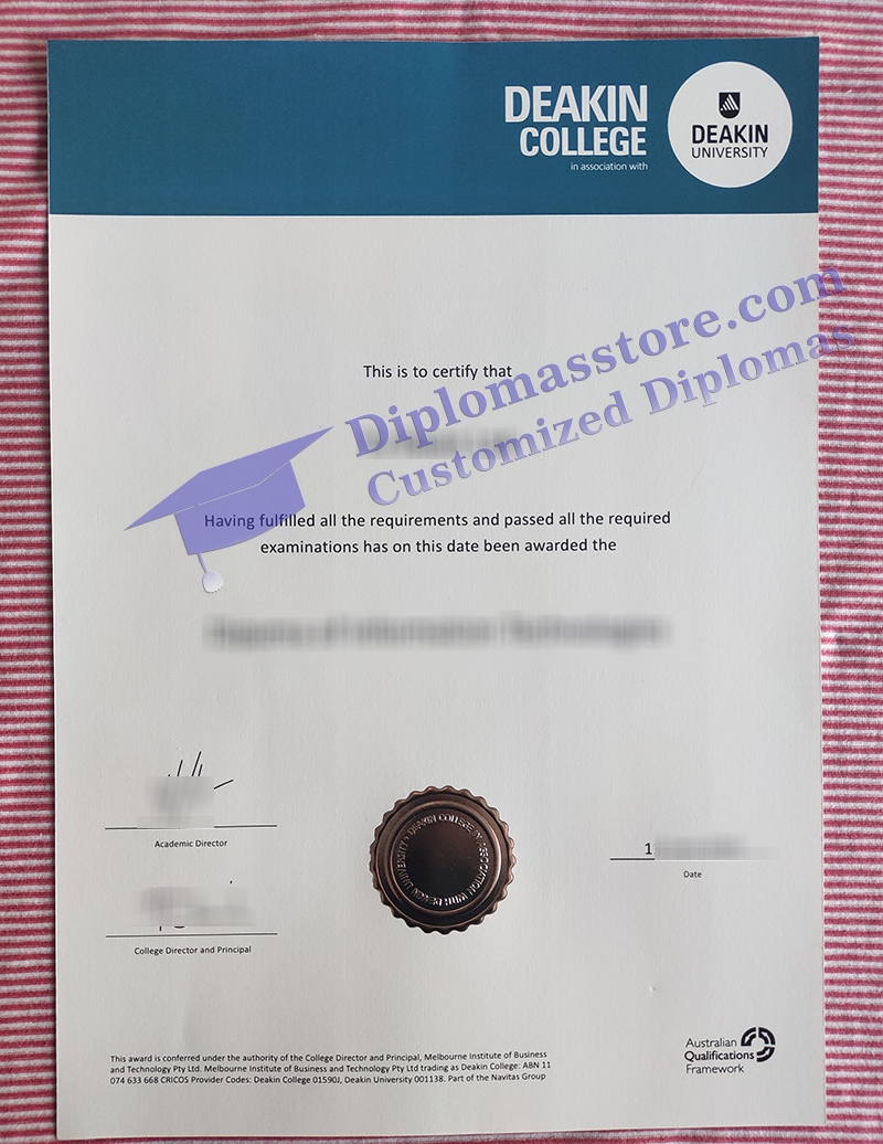 Deakin College diploma, Deakin College certificate,